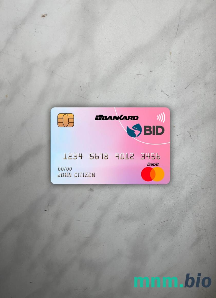 Ecuador Banco Interamericano de desarrollo (BID) bank wygląd zdjęcia mastercard skan PSD + zdjęcie